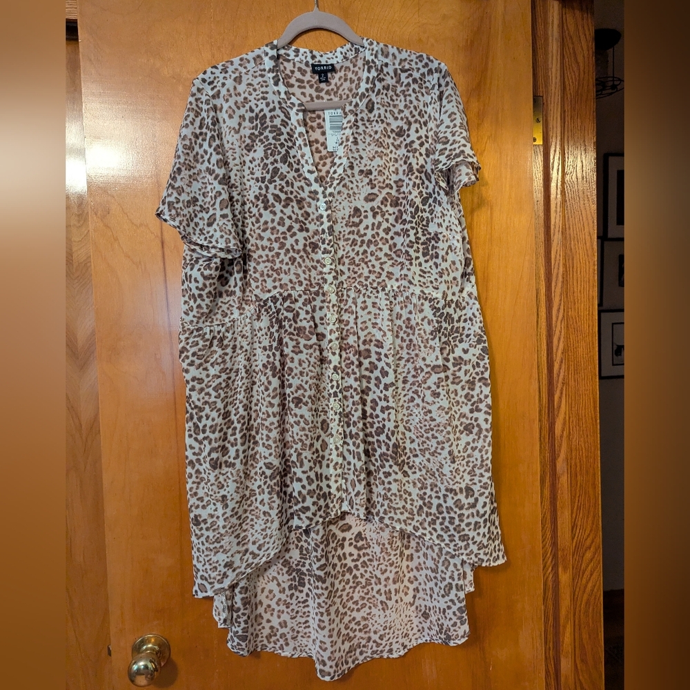 Leopard Print High-Low Tunic